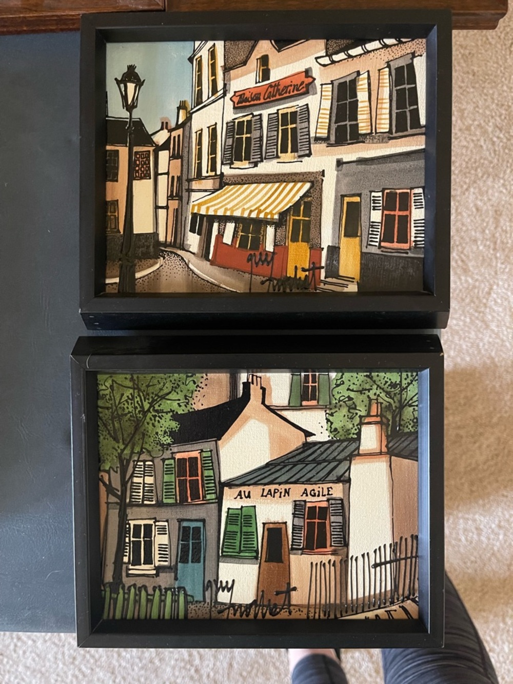 Framed Parisian Street Art Prints - Set of 2
